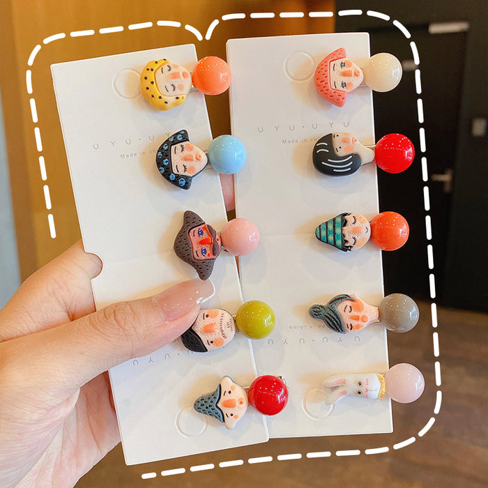 Wholesale plastic cartoon doll hairpin ball JDC-HC-RXi015