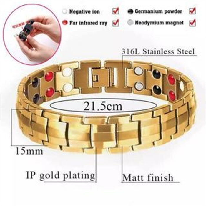 Wholesale Detachable Double Row Magnetic Therapy Bracelet JDC-BT-YunJ003