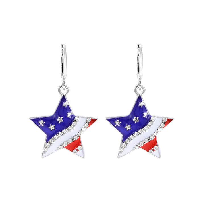 Wholesale 4th of July Independence Day Series Necklace Set Fashion Simple Diamond Wings JDC-NE-D044