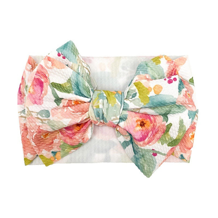 Wholesale Printed Big Bow Kids Hair Accessories Headband MOQ≥2 JDC-HD-KAXi001