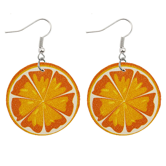 Jewelry WholesaleWholesale Hawaiian Fruit Pineapple Watermelon Lemon Cherry PU Leather Earrings MOQ≥2 JDC-ES-Chengy015 Earrings Chengy %variant_option1% %variant_option2% %variant_option3%  Factory Price JoyasDeChina Joyas De China