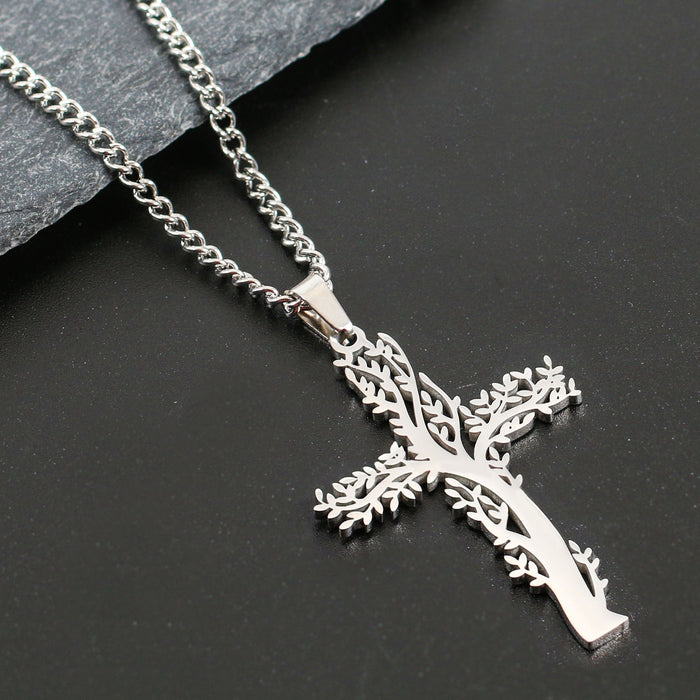 Wholesale stainless steel cross pendant men hip hop trendy brand JDC-NE-DY004