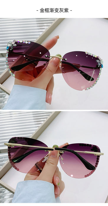 Wholesale rimless UV protection diamond rimless sunglasses JDC-SG-ZhanH004