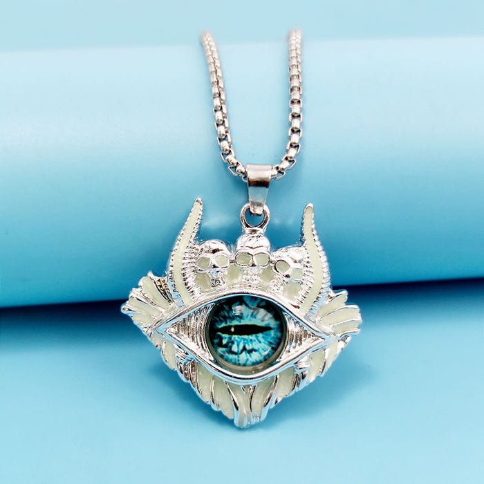 Wholesale Necklace Alloy Devil's Eye Luminous MOQ≥2 JDC-NE-ZiFei006