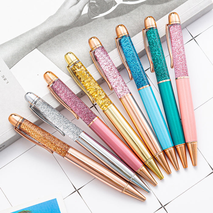 Wholesale Ballpoint Pen Metal Into Oil Dazzle Colorful Quicksand JDC-BP-HongD009