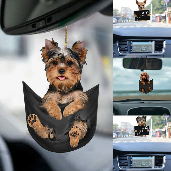 Wholesale Car Accessories Acrylic Creative Cute Pocket Puppy Pendant MOQ≥5 JDC-CA-YunS001