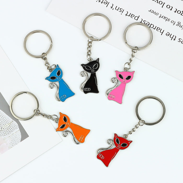 Wholesale Keychain Alloy Cute Cartoon Cat MOQ≥2 JDC-KC-MengO003