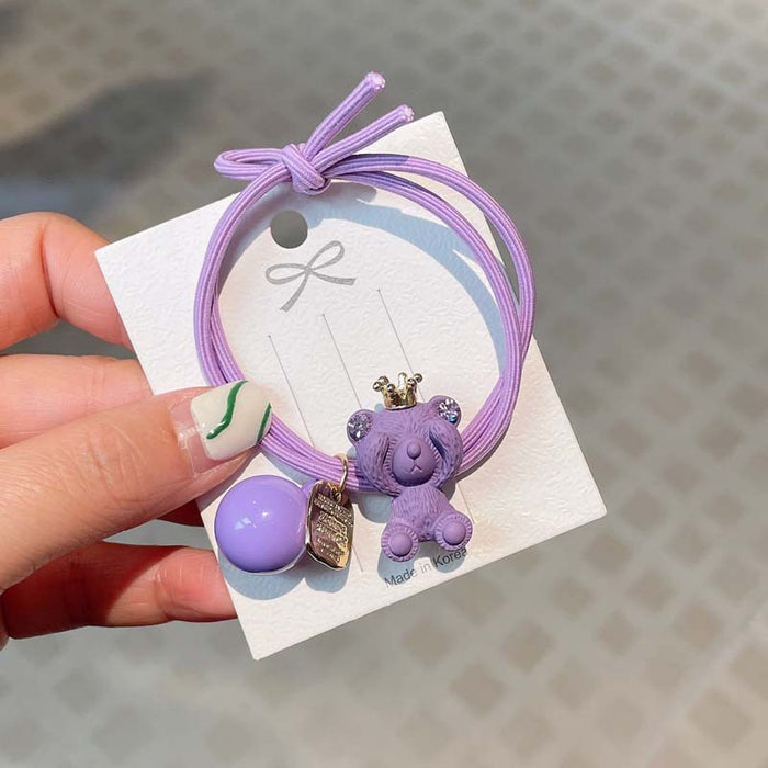 Jewelry WholesaleWholesale periwinkle orchid cartoon bear love head rope JDC-HS-DouY003 Hair Scrunchies 豆毓 %variant_option1% %variant_option2% %variant_option3%  Factory Price JoyasDeChina Joyas De China