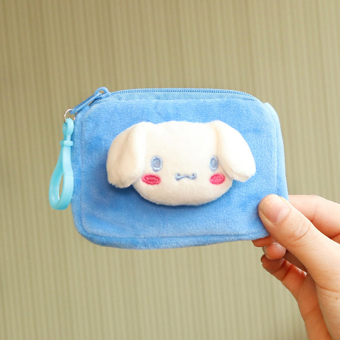 Wholesale keychain wallets Cute Solid Color Square Card Holder Kids Plush Coin Purse Key Pendant JDC-KC-Huofan009