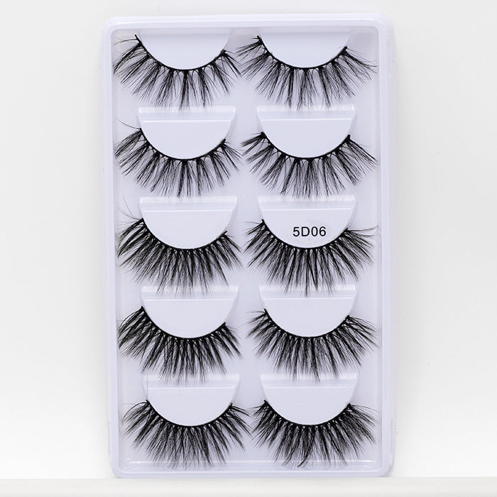 Wholesale Imitation Mink Hair 5D Natural Thick False Eyelashes 5 Pairs Pack JDC-EY-MYan003