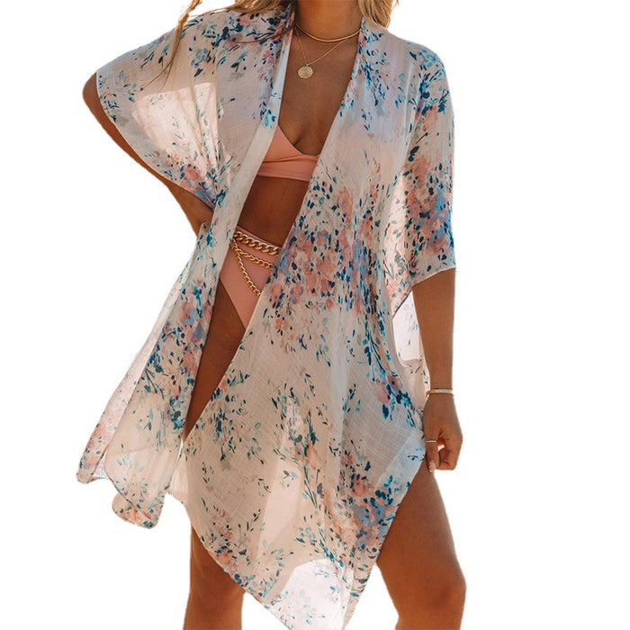 Jewelry WholesaleWholesale long section open chiffon printed beach cover up JDC-SW-ASJP001 Swimwear 艾尚嘉品 %variant_option1% %variant_option2% %variant_option3%  Factory Price JoyasDeChina Joyas De China