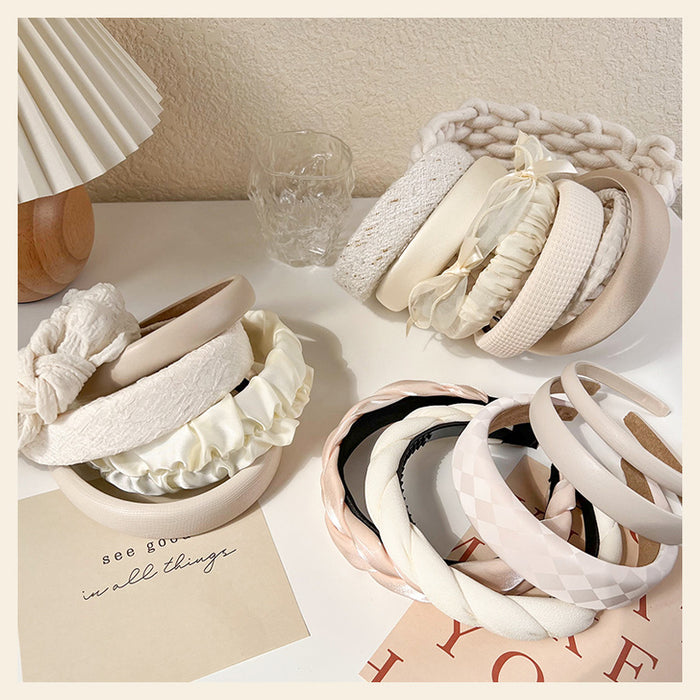 Jewelry WholesaleWholesale beige cream headband wide brim JDC-HD-MS024 Headband 迷尚 %variant_option1% %variant_option2% %variant_option3%  Factory Price JoyasDeChina Joyas De China