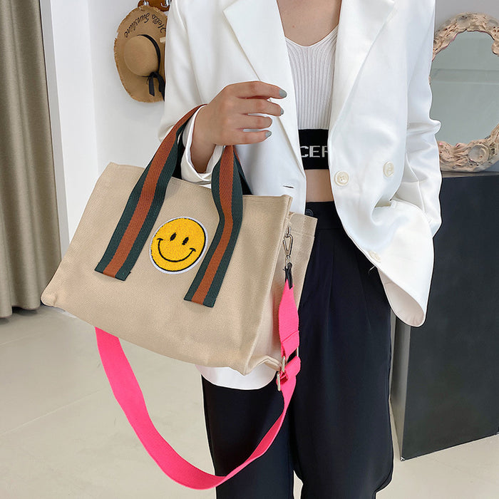 Jewelry WholesaleWholesale Plush Smiley Canvas Tote Bag JDC-HB-Wanan002 Handbags 湾岸 %variant_option1% %variant_option2% %variant_option3%  Factory Price JoyasDeChina Joyas De China