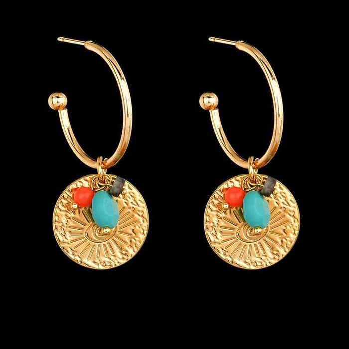 Jewelry WholesaleWholesale pearl shell earrings temperament Turquoise Leaf Earrings JDC-ES-RXSFL009 Earrings 尚芙乐 %variant_option1% %variant_option2% %variant_option3%  Factory Price JoyasDeChina Joyas De China