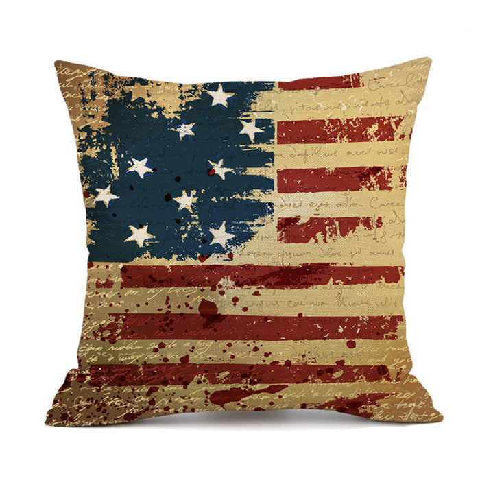 Wholesale 4th of July Independence Day Linen Pillowcase MOQ≥2 JDC-PW-OuH003