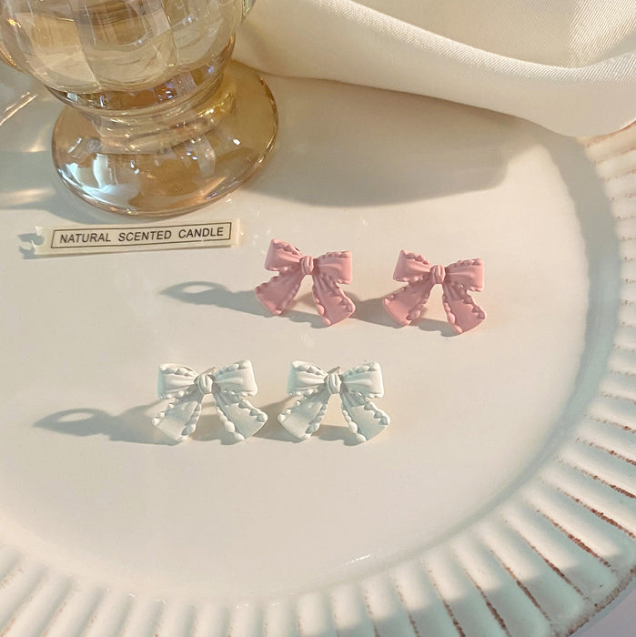 Wholesale Earrings Silver Pin Alloy Bow JDC-ES-Baolai005