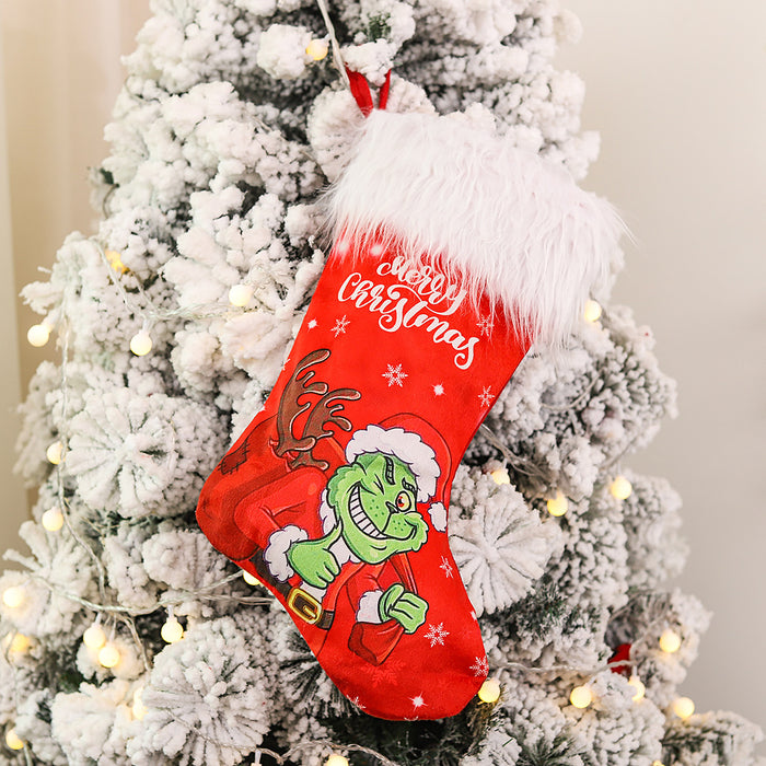 Wholesale Sock Super Soft Non Woven Fabric Christmas Decoration Candy Gift Bag JDC-SK-MinG001