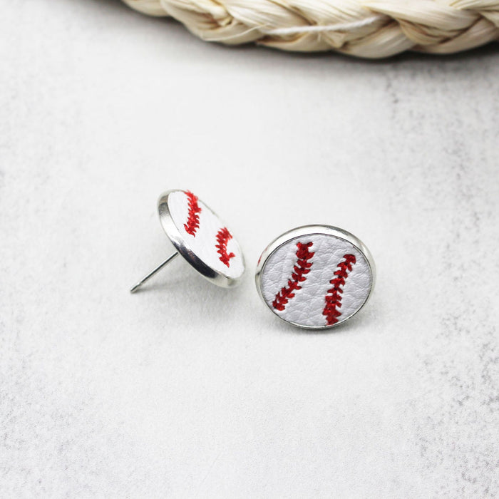 Wholesale Earrings Leather Round Sports Wind Balls MOQ≥2 JDC-ES-TianPi022