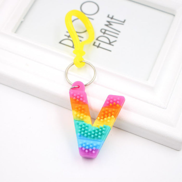 Jewelry WholesaleWholesale PVC Decompression Toy Rainbow Alphabet Keychain JDC-KC-Zuge032 Keychains 祖格 %variant_option1% %variant_option2% %variant_option3%  Factory Price JoyasDeChina Joyas De China