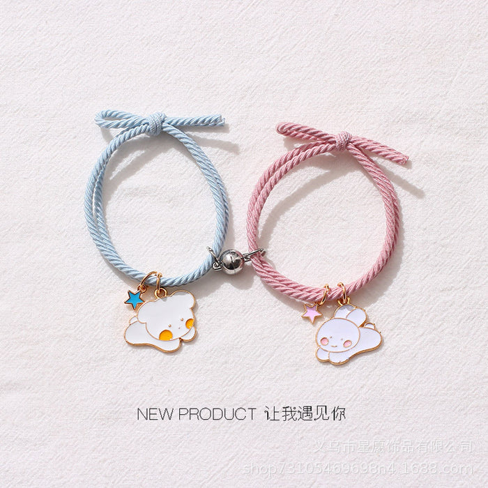 Wholesale Cartoon Couple Alloy Magnetic Bracelet (F) JDC-BT-XYuan001