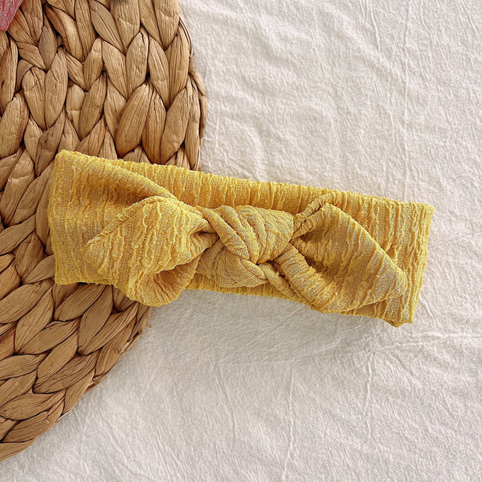 Wholesale Headband Gauze Pleated Cloth Baby Knotted Rabbit Ears Elastic JDC-HD-DanN004