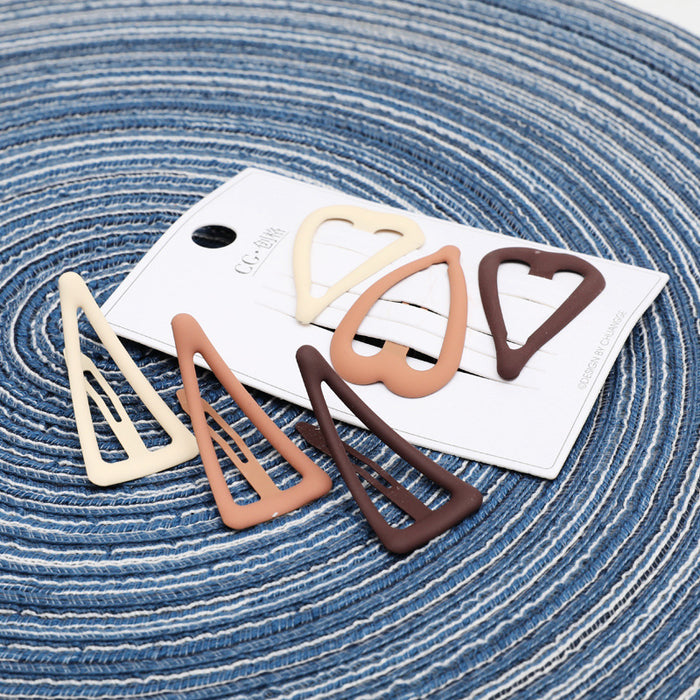 Wholesale Hair Clips Alloy Brown Geometric Kids 3pcs JDC-HC-HenF001