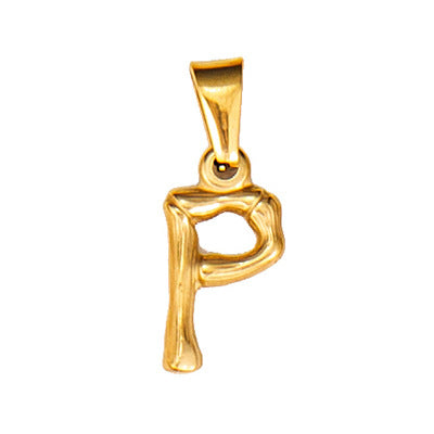 Wholesale Bamboo Three-dimensional Titanium Steel Plated 18K Gold Pendant MOQ≥2 JDC-PT-QianJ001