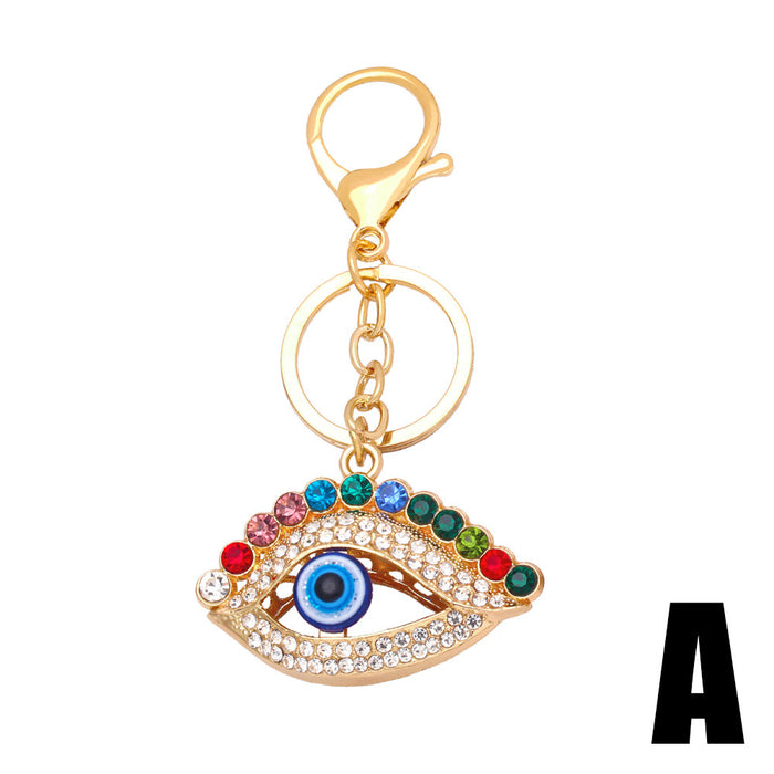 Wholesale Keychains For Backpacks creative big eyes key chain pendant metal keychain kca36 JDC-KC-AS002