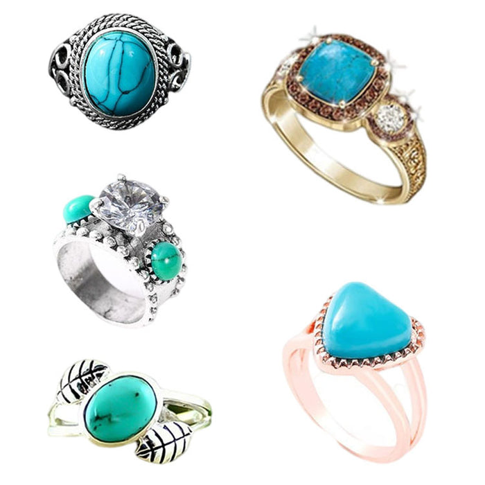 Wholesale Turquoise Alloy Rings JDC-RS-ChenR046