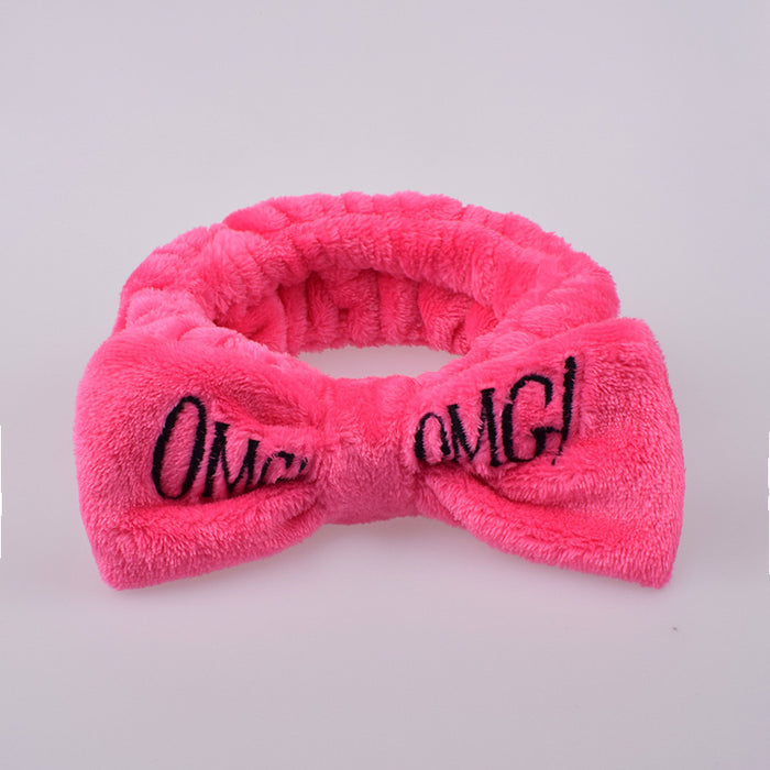 Wholesale Letter OMG Bow Ladies Hair Tie Wash Hairband MOQ≥5 JDC-HD-JSH001