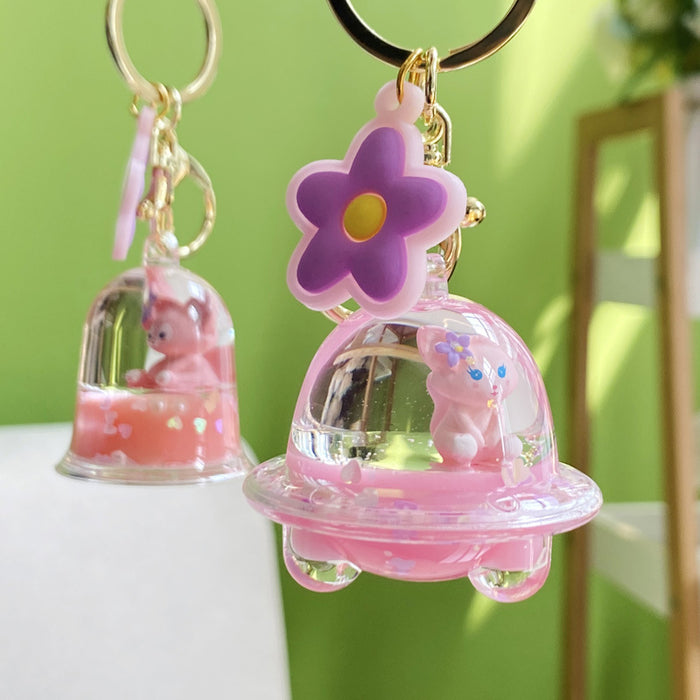 Jewelry WholesaleWholesale into oil pink floating bottle keychain JDC-KC-Woan003 Keychains 沃安 %variant_option1% %variant_option2% %variant_option3%  Factory Price JoyasDeChina Joyas De China