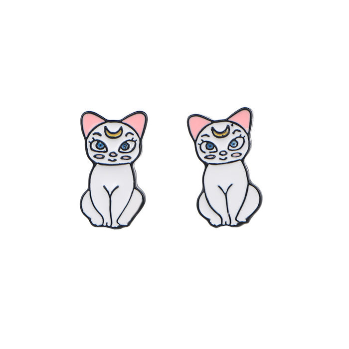 Wholesale Earring Alloy Cute Cartoon Cat Stud Earrings (M) JDC-ES-kubei010