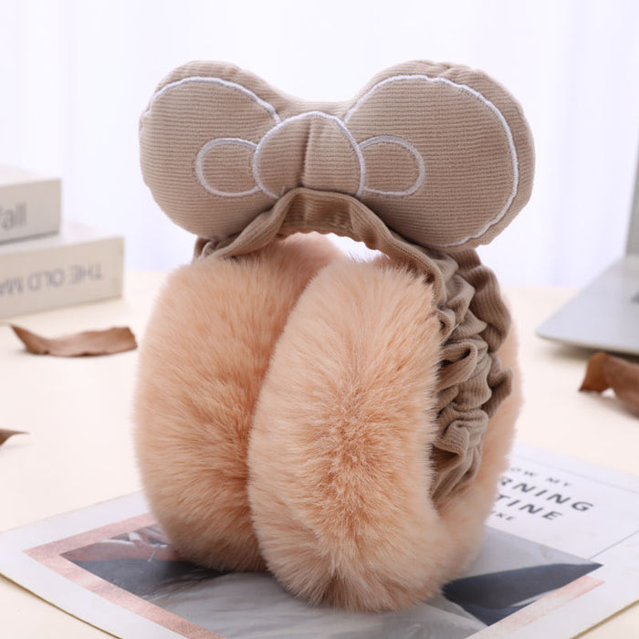 Wholesale Earmuff Plush Foldable Cute Warm Winter Bow MOQ≥3 JDC-EF-ChuD003