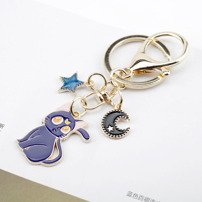 Wholesale alloy keychain cartoon cute cat JDC-KC-AngJ006