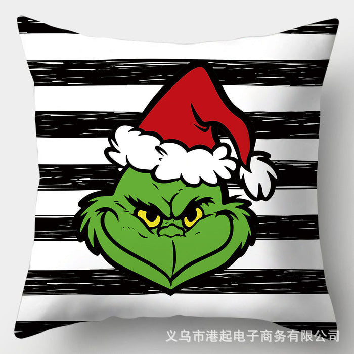 Wholesale Pillowcase Christmas Printed Cartoon Peach Skin JDC-PW-Gangqi001