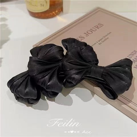 Wholesale hairpin cloth bow banana vertical clip JDC-HC-QZ001