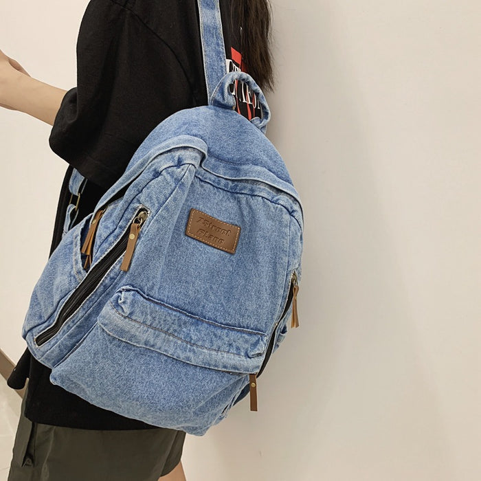 Wholesale Backpack Denim Large Capacity Student Backpack JDC-BP-Zhibei006