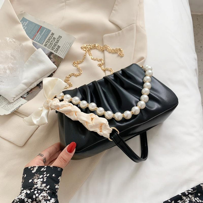 Wholesale Shoulder Bag PU Pearl Pleated Cloud Underarm Bag JDC-SD-Mingy001