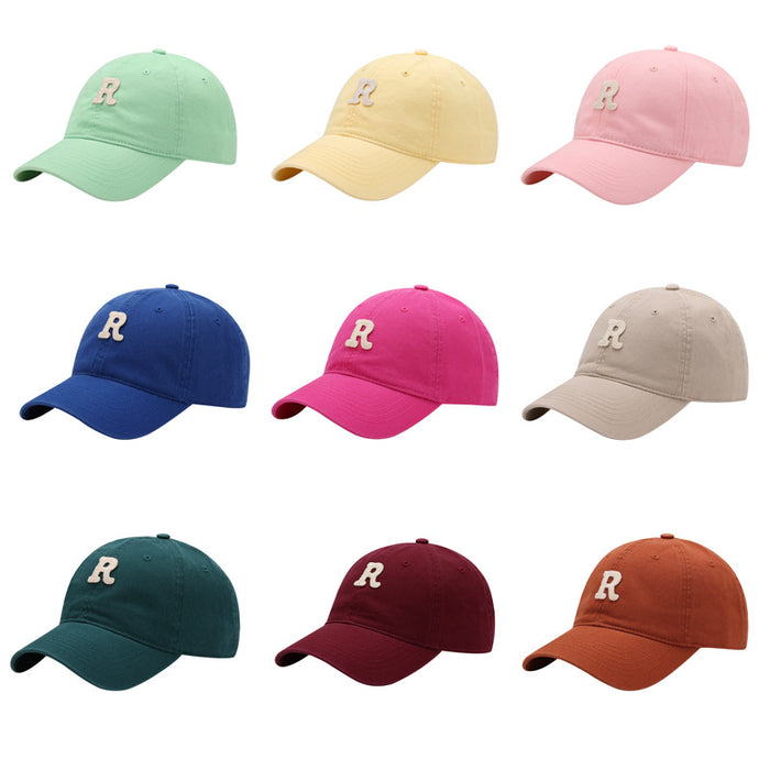 Jewelry WholesaleWholesale Color Soft Top R Letter Cotton Baseball Hat JDC-FH-SiLi005 Fashionhat 思黎 %variant_option1% %variant_option2% %variant_option3%  Factory Price JoyasDeChina Joyas De China