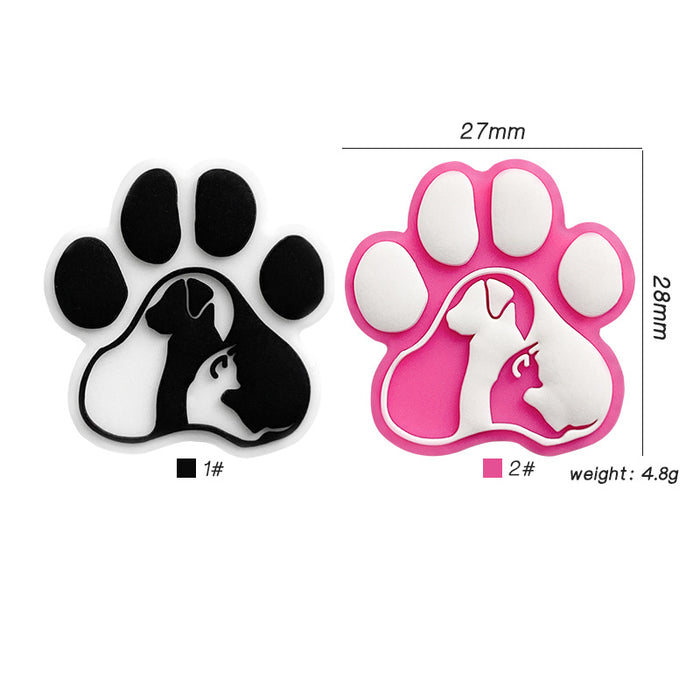 Wholesale 10PCS Creative Dog Paw Print Silicone Beads JDC-BDS-WDX055