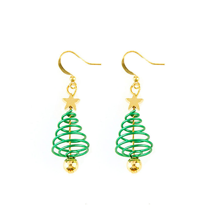 Wholesale Earrings Alloy Enamel Christmas Bell Snowflake Old Man JDC-ES-LongX003