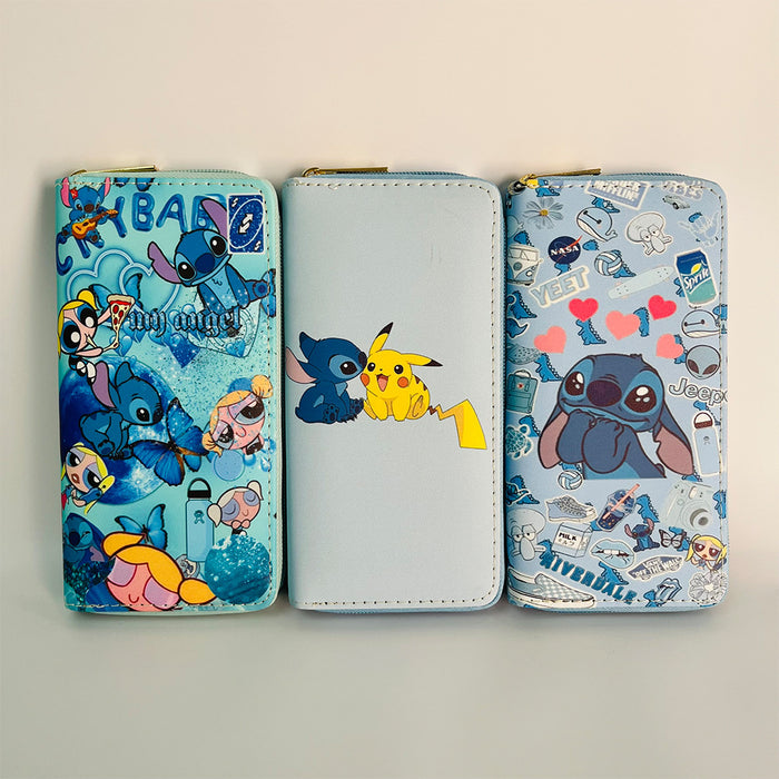 Wholesale wallet PU little monster double-sided long MOQ≥3 JDC-WT-Tengdi001