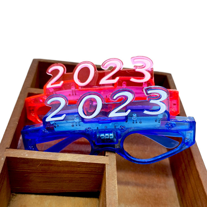 Wholesale 2023 New Year LED Flash Christmas Lighting Glasses MOQ≥3 JDC-DCN-MCZ001