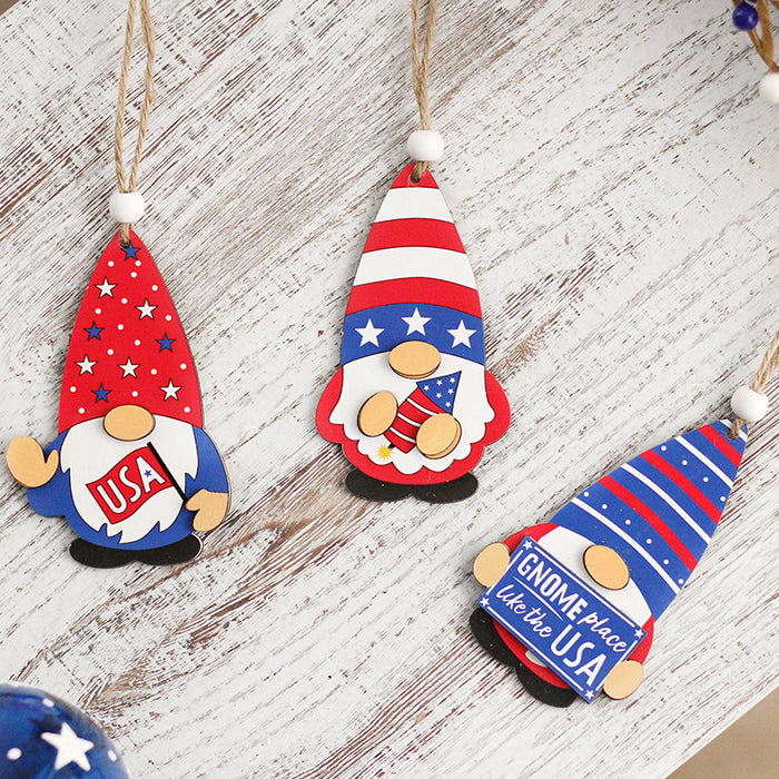 Wholesale 4th of July Independence Day Wooden Ornaments Faceless Old Man MOQ≥2 JDC-OS-SY006