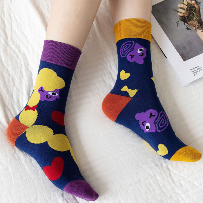 Wholesale trendy socks cotton socks high socks creative cartoon flower JDC-SK-MianZu003