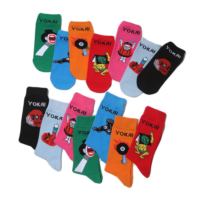 Wholesale socks fabric cartoon medium tube cute character (M) JDC-SK-HuiHe002