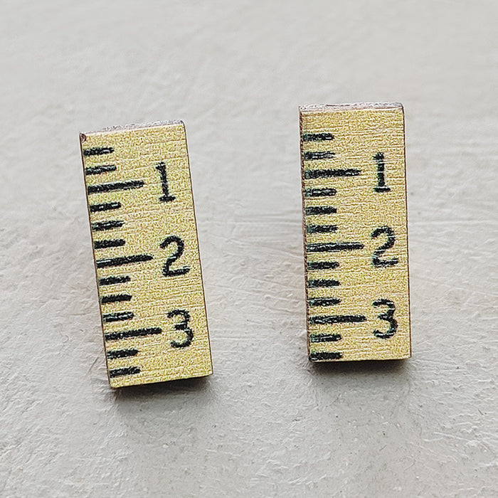 Wholesale Earrings Wooden Cute Teaching Supplies Pencil Ruler 2 Pairs JDC-ES-Heyi059