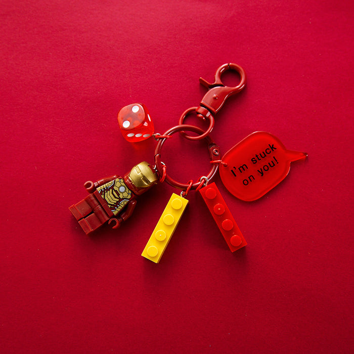 Wholesale Cartoon Building Blocks Plastic Keychain (M) JDC-KC-XiangYi002