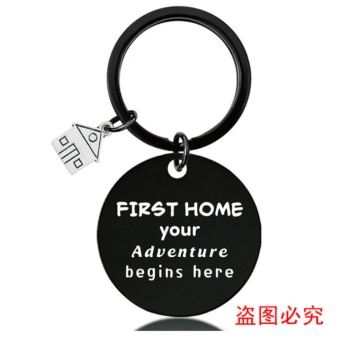 Jewelry WholesaleWholesale houses housewarming new home house lettered metal keychains JDC-KC-GangGu030 Keychains 钢古 %variant_option1% %variant_option2% %variant_option3%  Factory Price JoyasDeChina Joyas De China