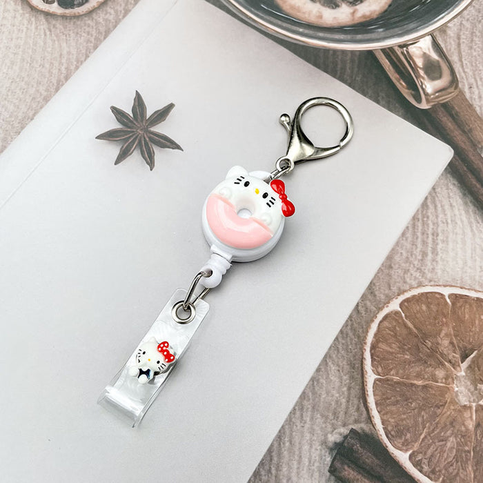 Wholesale Keychains Plastic Silicone Cute Cartoon Retractable Pull Buckle Round Cable Puller (S) MOQ≥2 JDC-KC-DKWH004